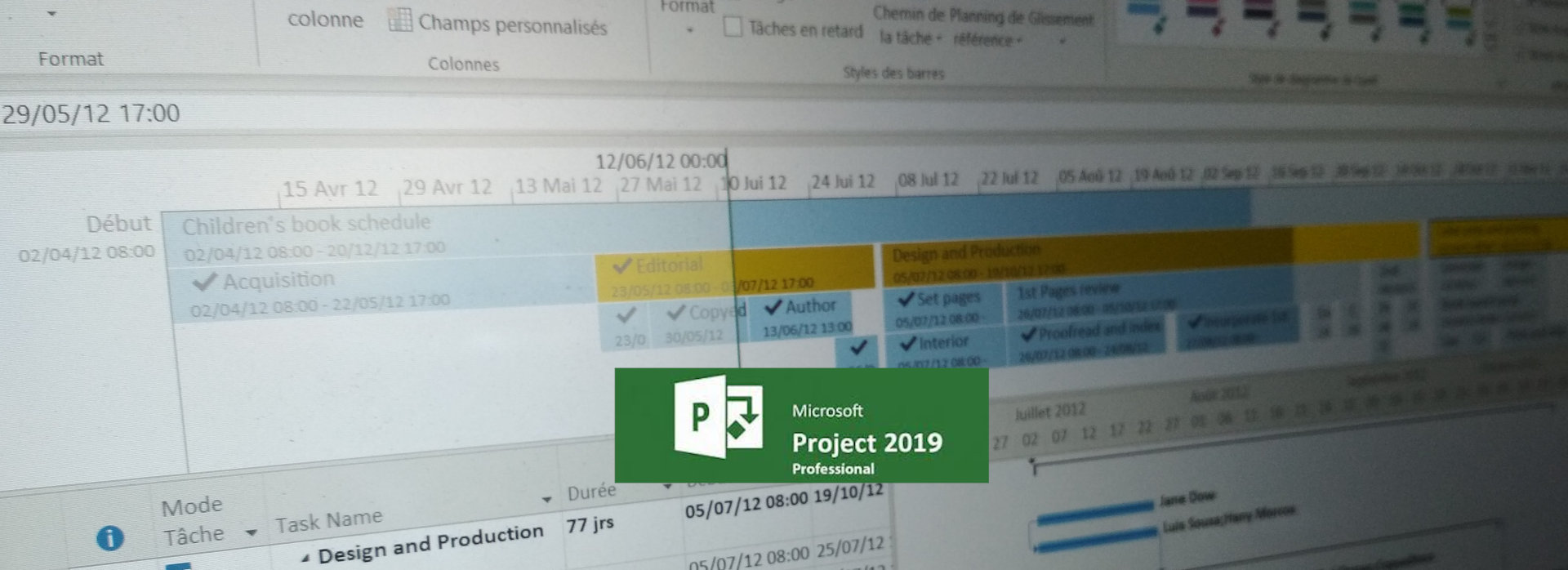 Live online Microsoft Project training in french